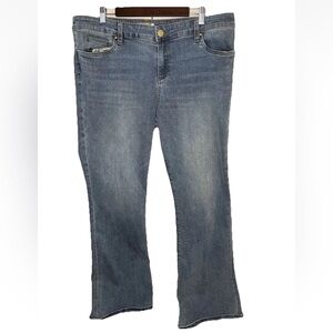 Kut From The Kloth Light Wash Denim Jeans Natalie Flare Mid Rise Size 18 EUC